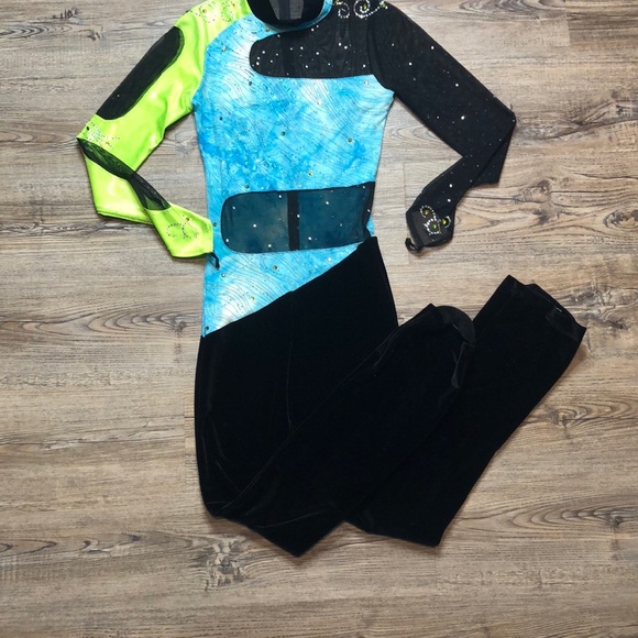 Dance Sophisticates Velvet & Mesh Dance Pant Suit - Picture 11 of 13